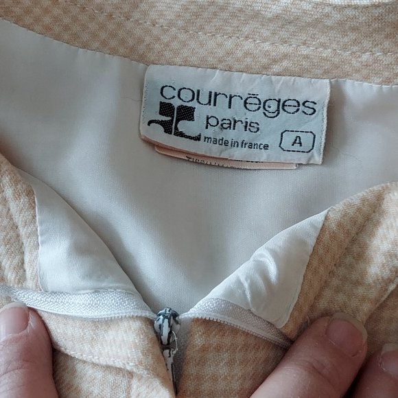 Rare Vintage Courreges Paris 60s Fully Lined Wool Long Sleeve Blouson Dress - Picture 7 of 10